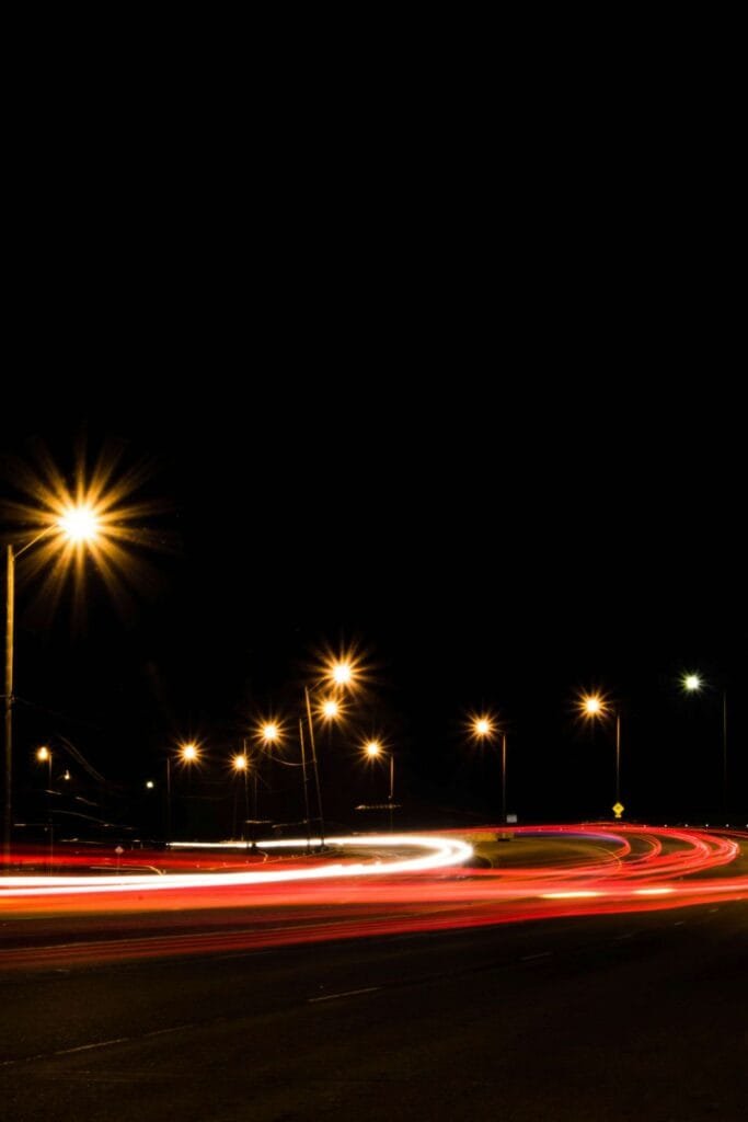 Street lights at night