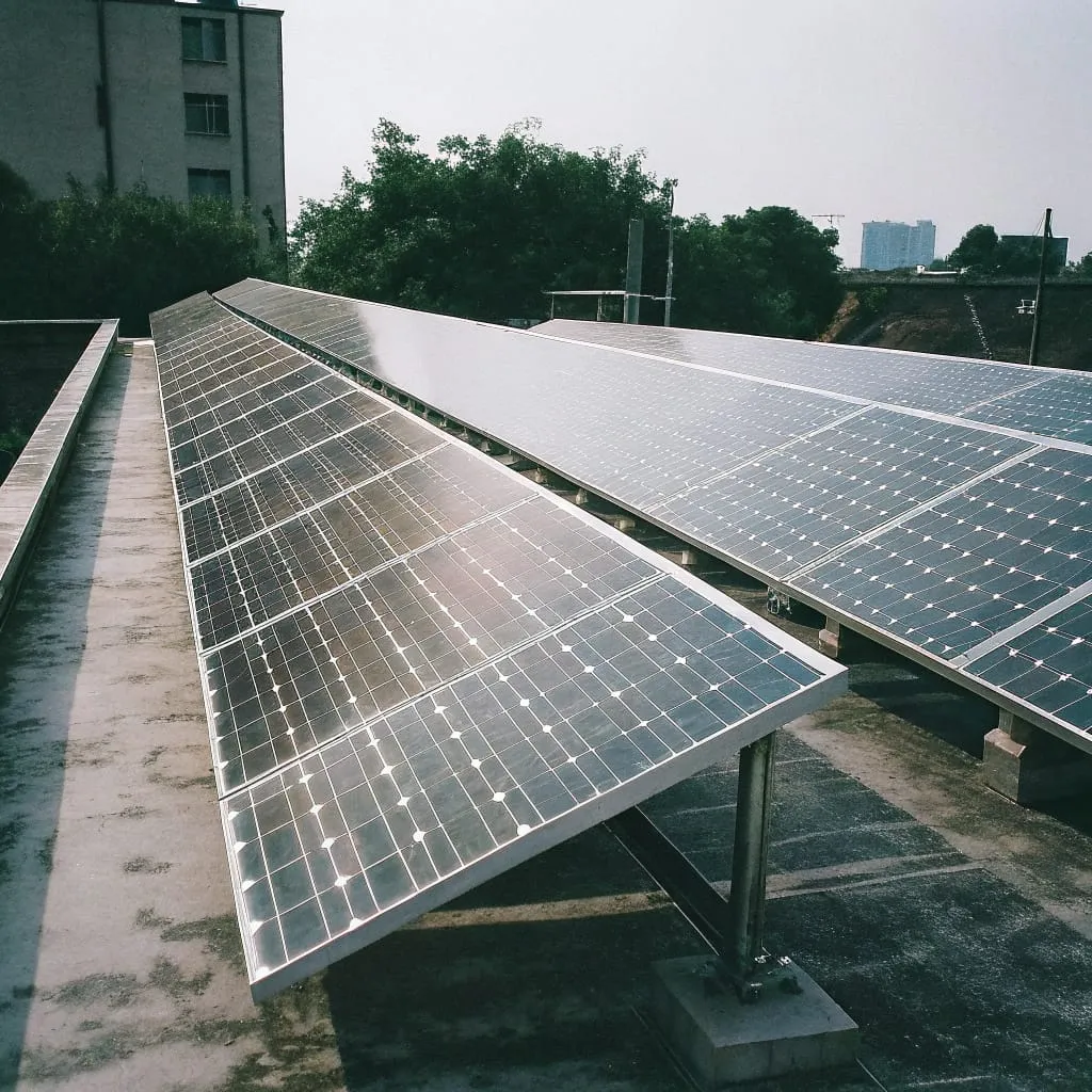 Solar panel light reflection diagram, showing direct, diffuse, and reflected light