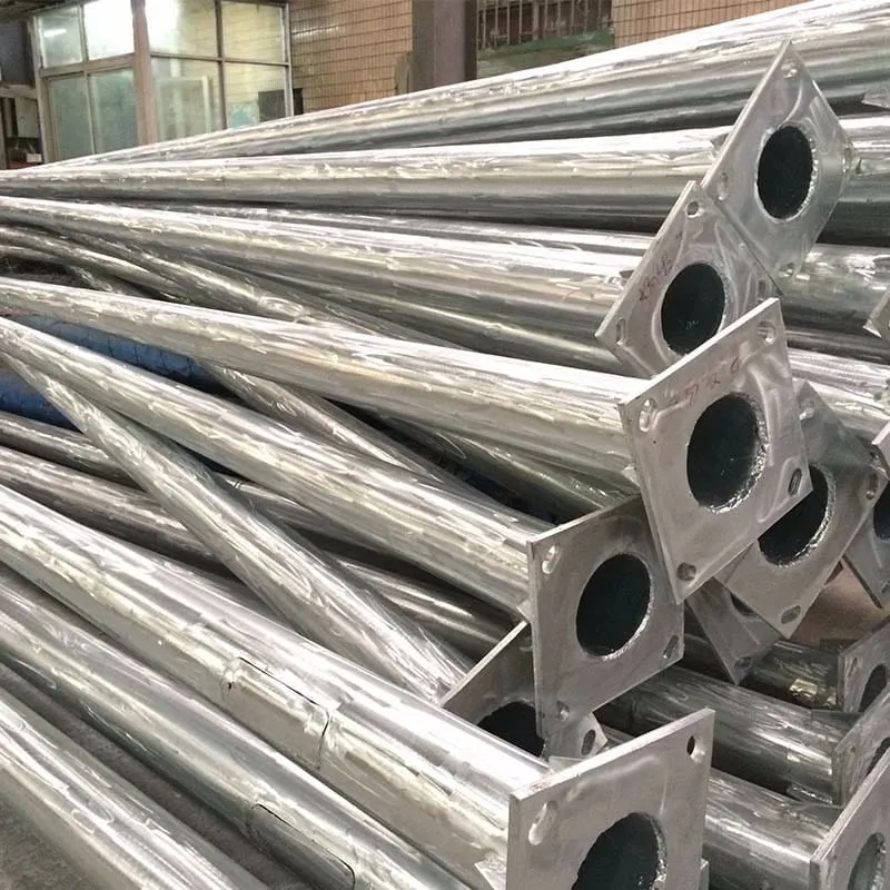 Color-coated outdoor light poles prepared for project lighting applications