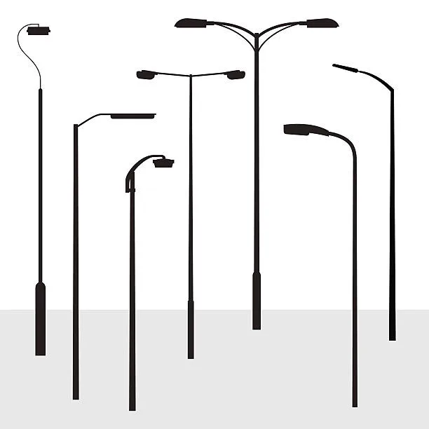 Modern road lantern silhouettes for solar street light pole kit guide
