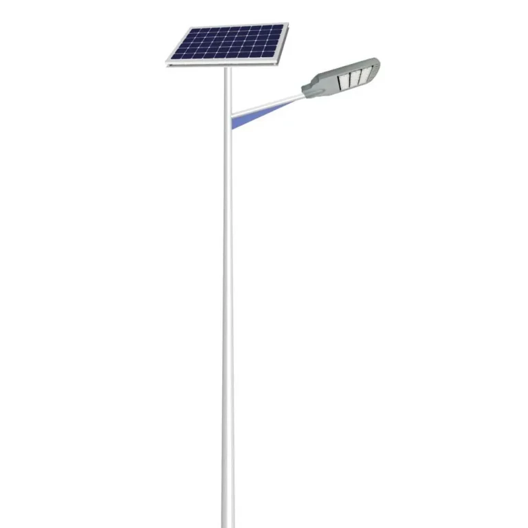 Single-arm solar street light with square panel