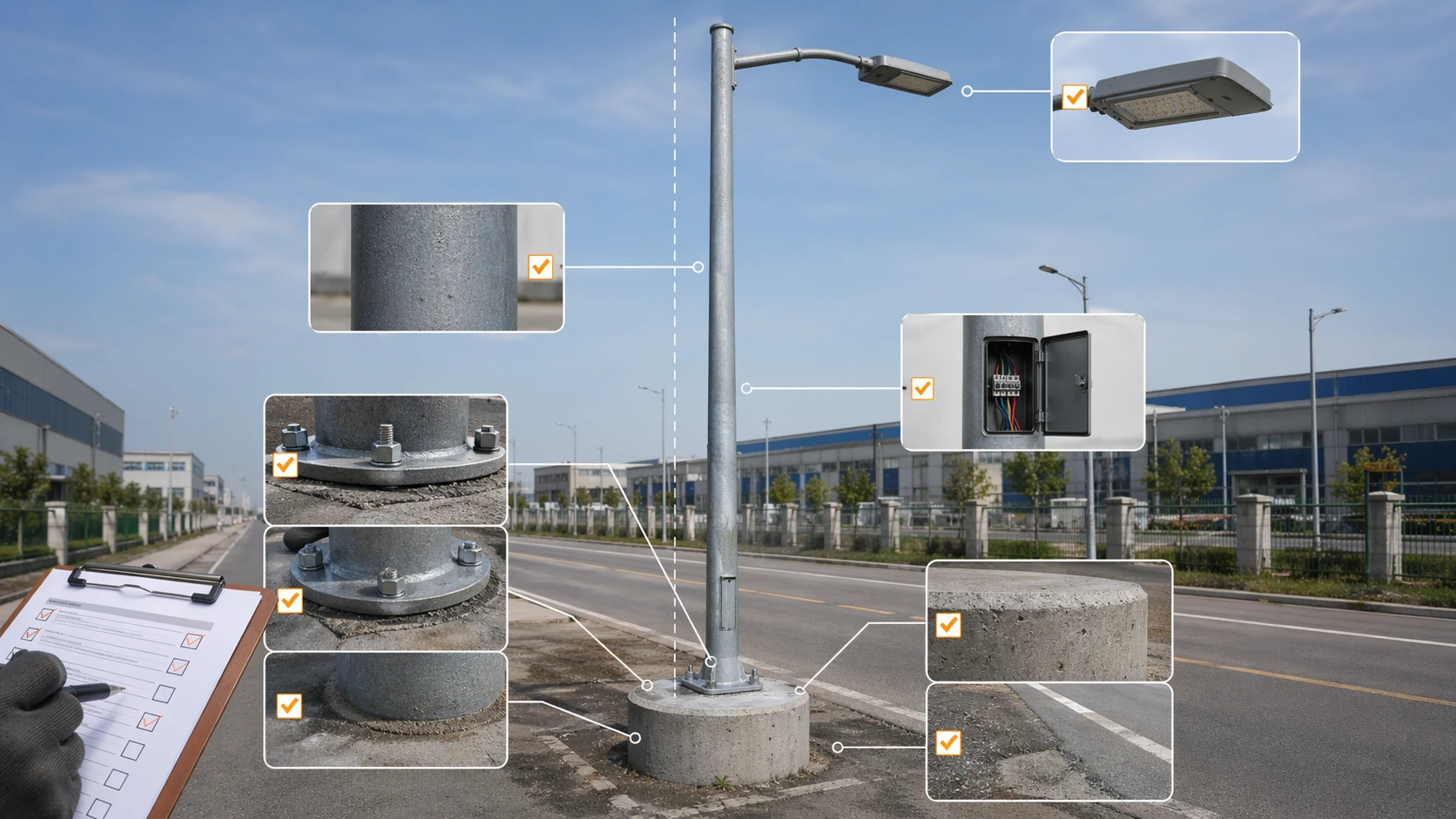 Light Pole Types Galvanized Street Light Poles: Sizes, Materials & Design Standards ...