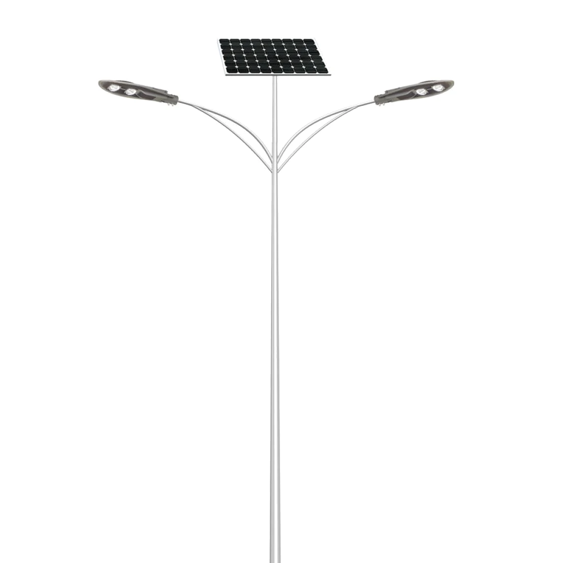 Split solar street light system with separated PV panel and luminaire