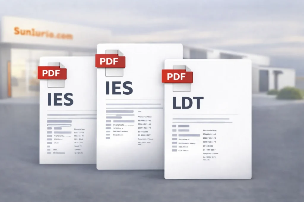 IES and LDT photometric files for solar street light project review