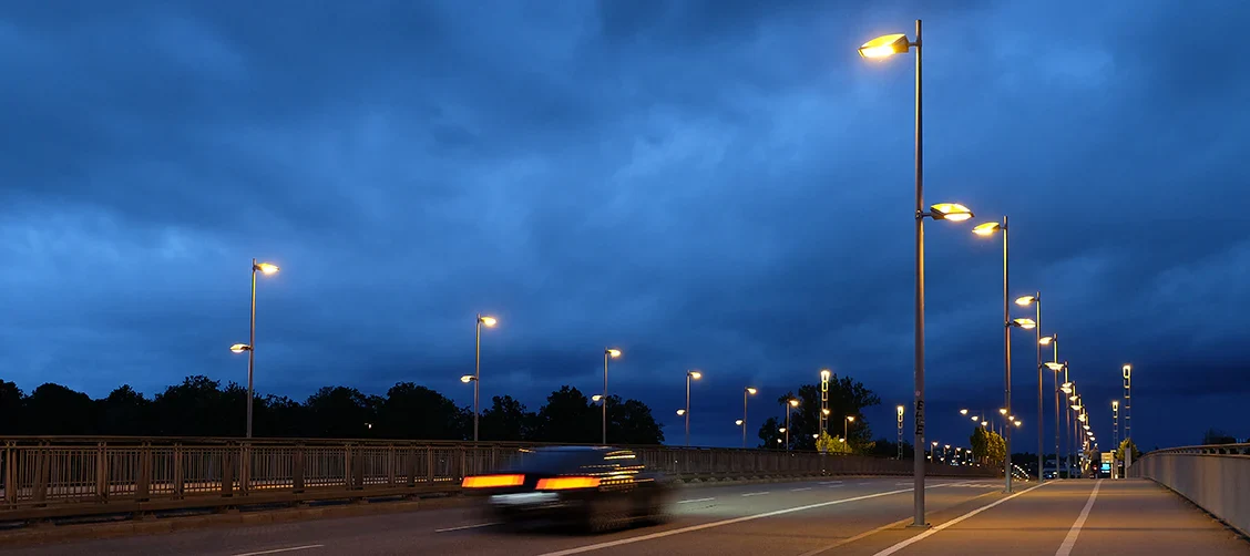 AC street light bridge night project for road lighting reference