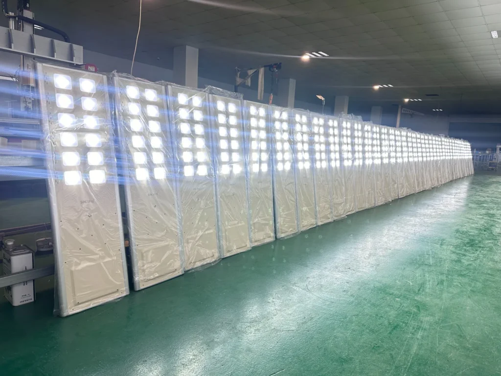 Quality inspection and pre-shipment checking area for outdoor lighting products