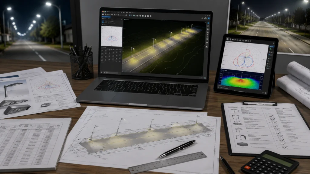 IES LDT and DIALux review for Type II and Type III roadway lighting optics