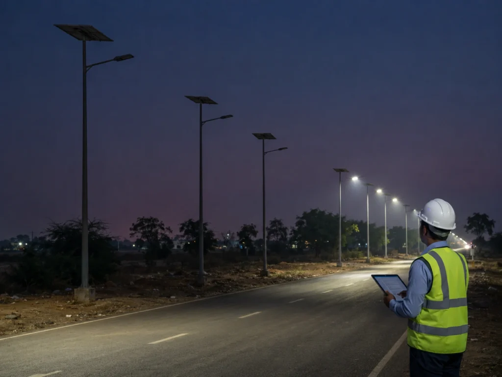 Multiple solar street lights failing in one area project review