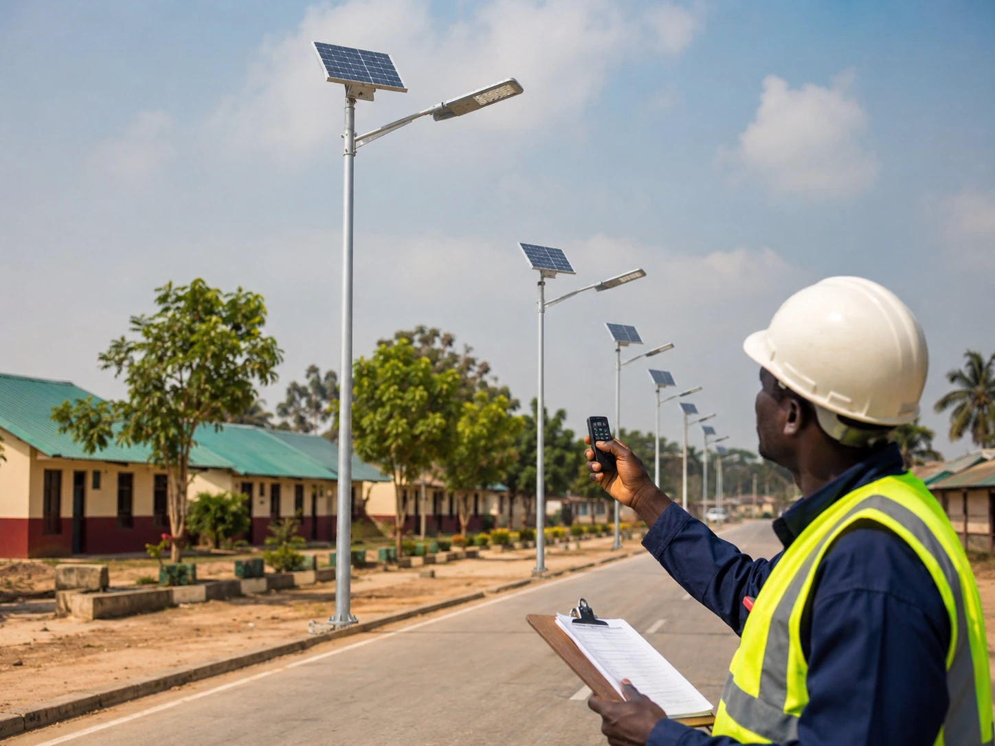 Africa solar street lighting project conditions for roads and public lighting