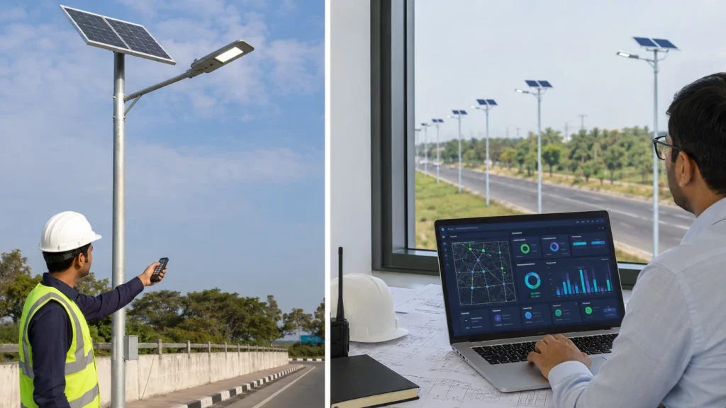 Remote control vs smart control for solar street lights project review