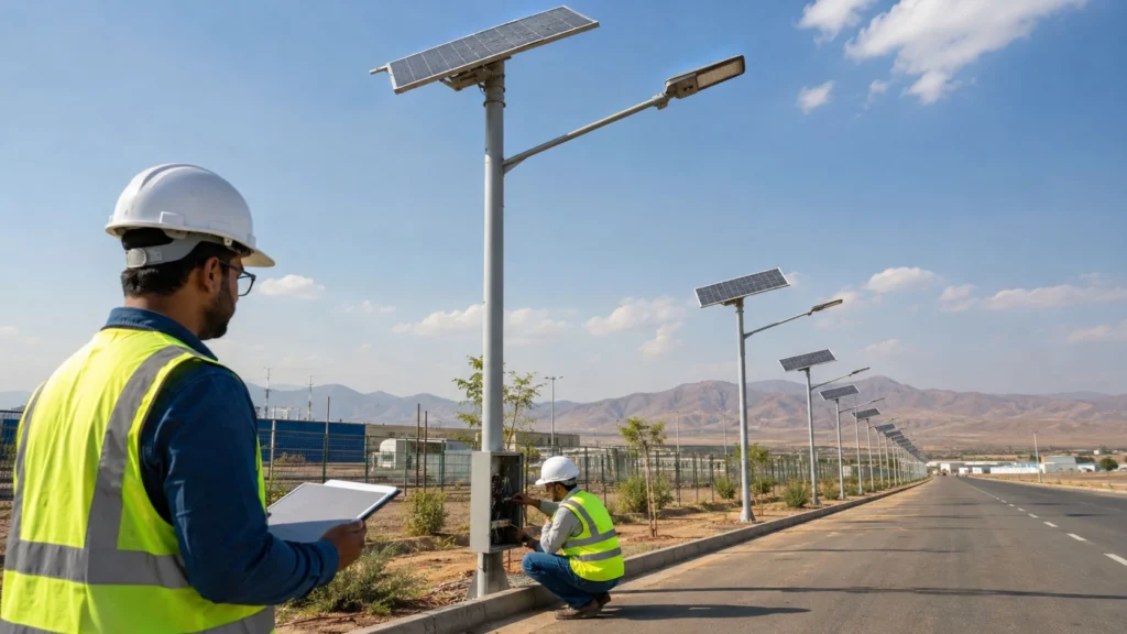 Solar street light commissioning checklist for EPC team before project handover