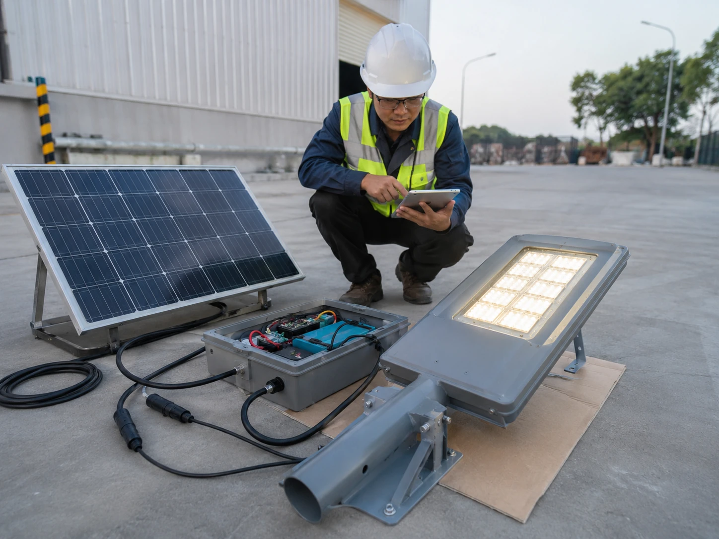 Solar street light pole for off-grid road lighting projects