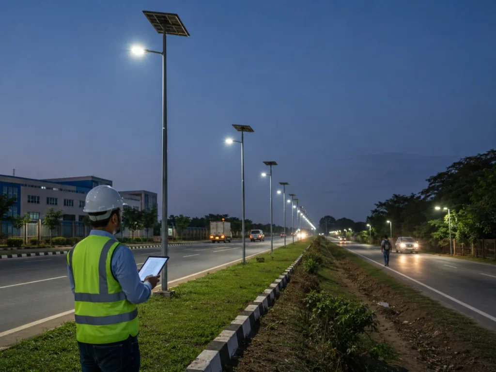 Motion sensor vs timer mode review for solar street light road projects