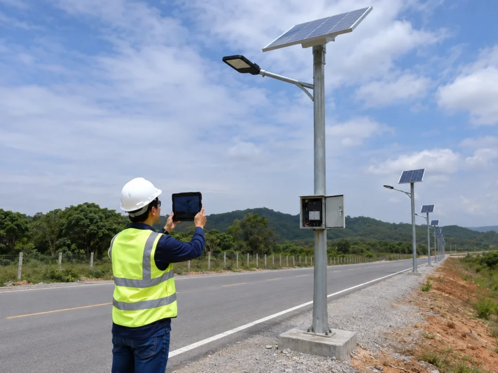 Solar street light site photo record checklist