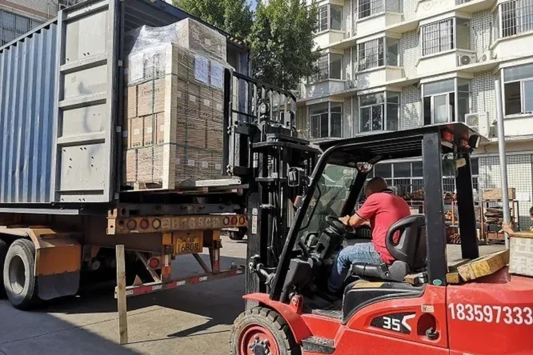 Packing labeling and shipment documents prepared for outdoor lighting project delivery
