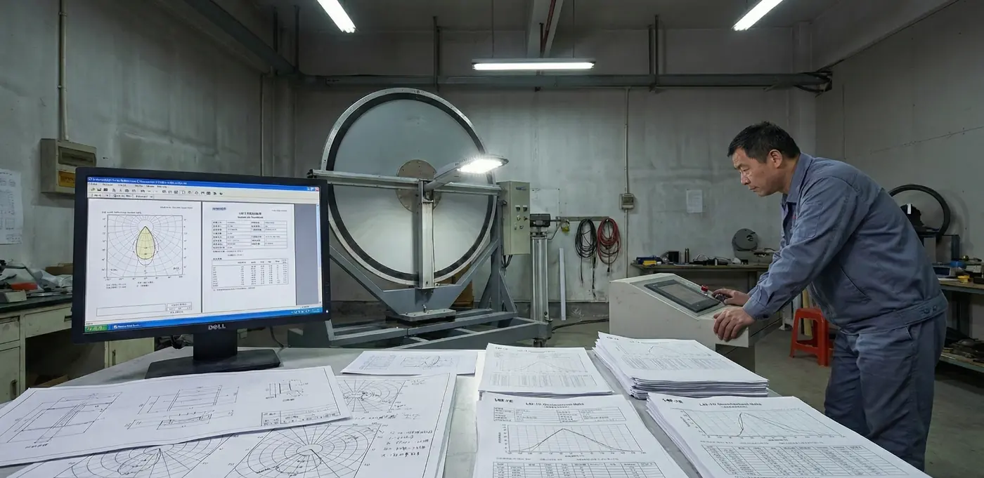 Sunlurio lighting product photometric and electrical testing lab for project document review