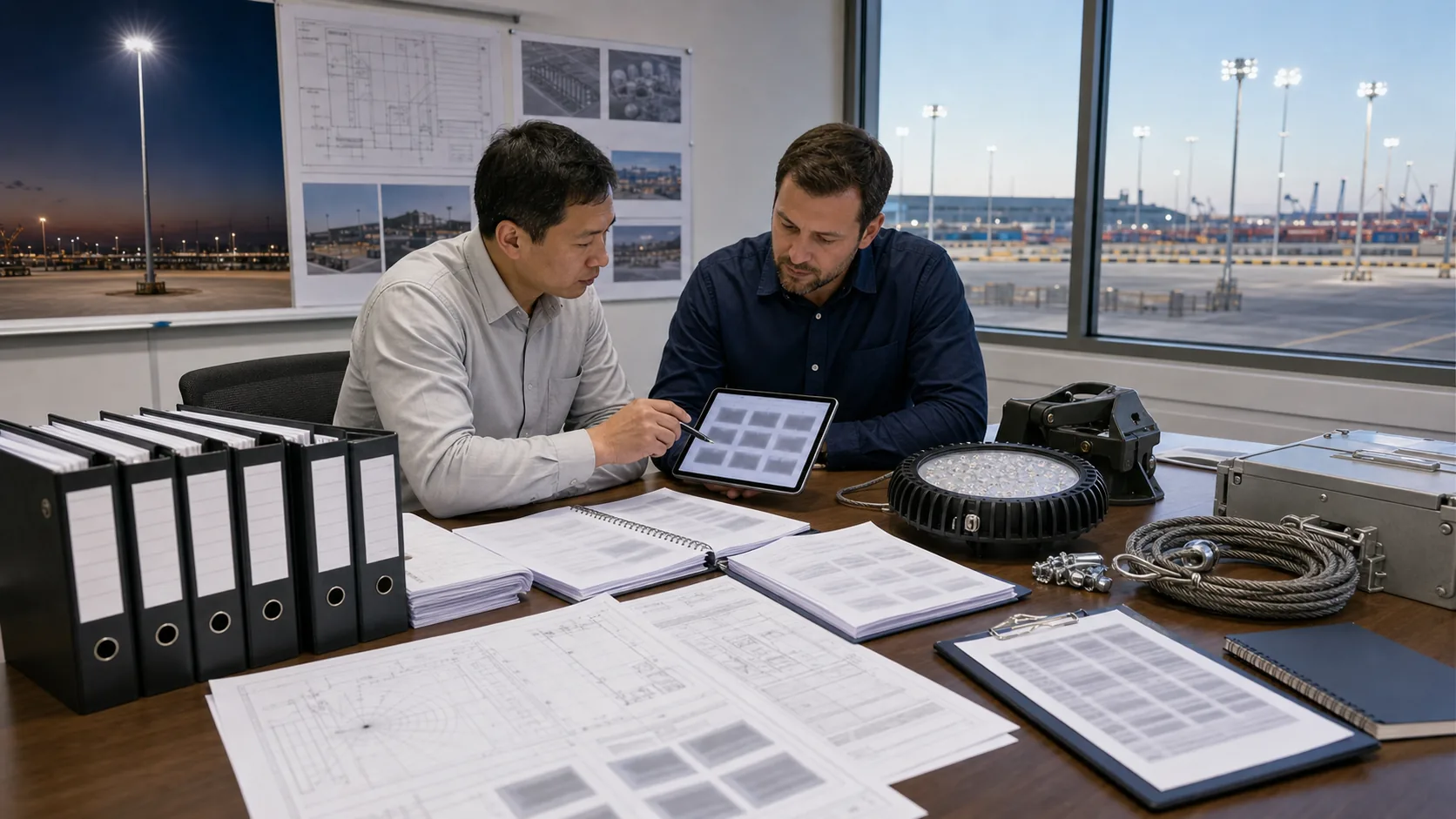 High mast maintenance O&M document and spare part handover pack review