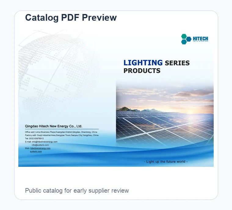 Sunlurio Hitech lighting catalog PDF preview for outdoor lighting project buyers