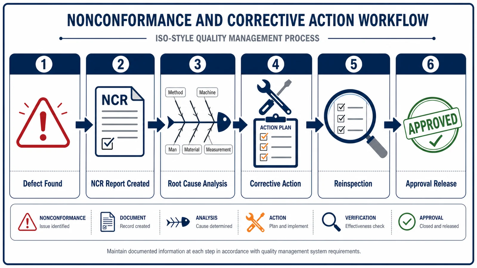 NCR corrective action process for nonconforming solar street light products