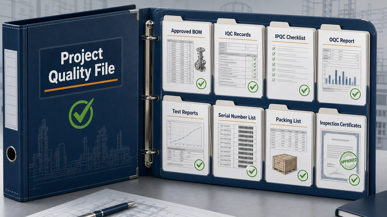 solar street light project quality document package with inspection and traceability records