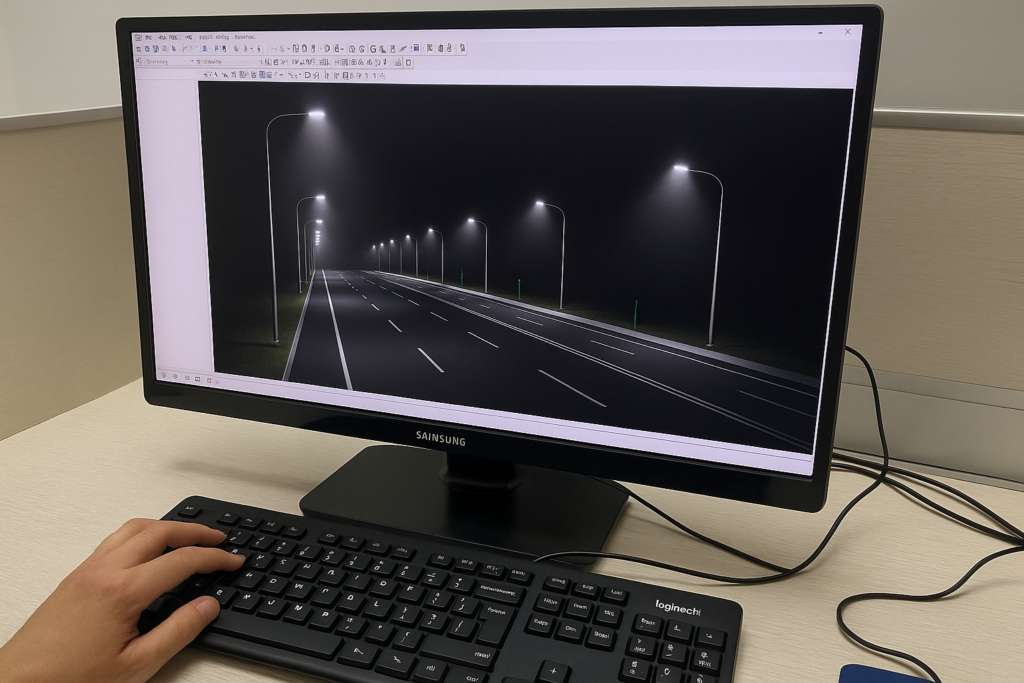 DIALux road lighting simulation for Sunlurio street lighting project review