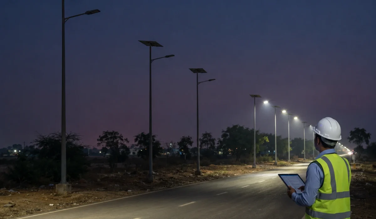 Multiple solar street lights failing in one area project review