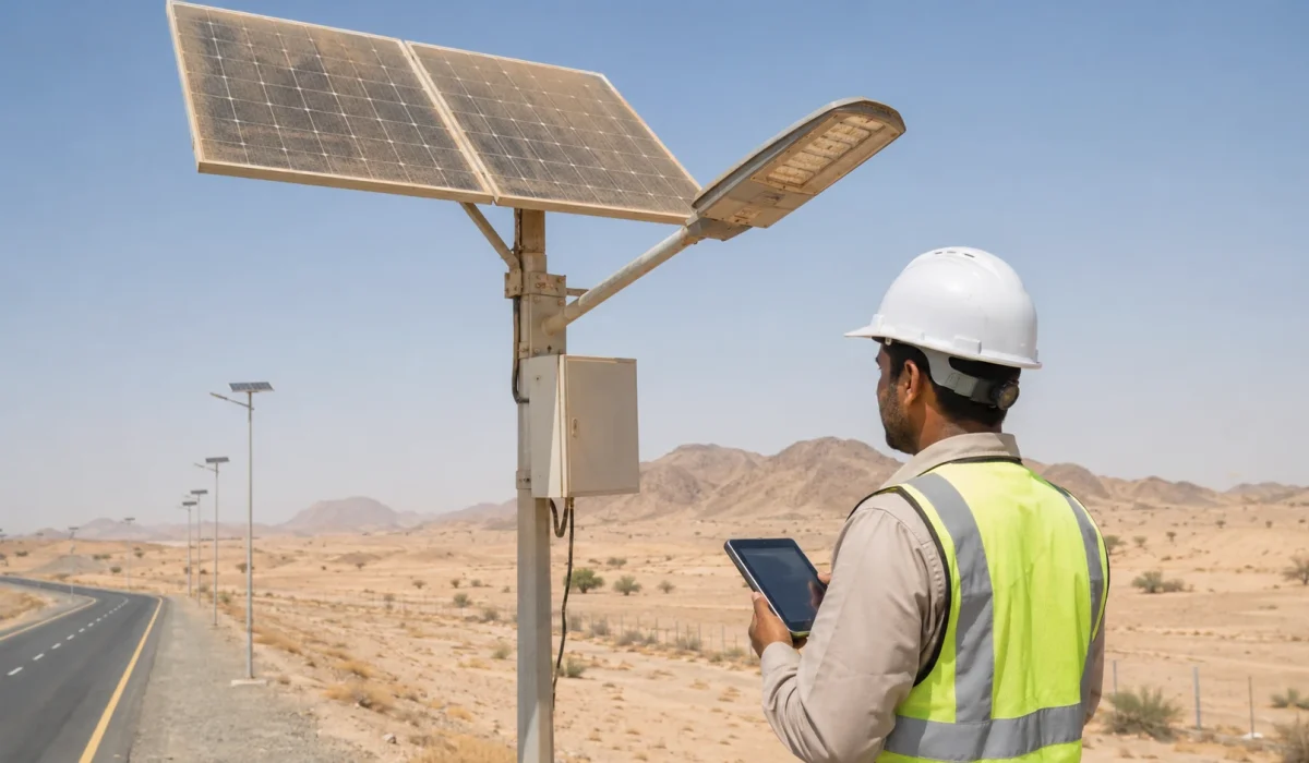 solar street light maintenance desert climate
